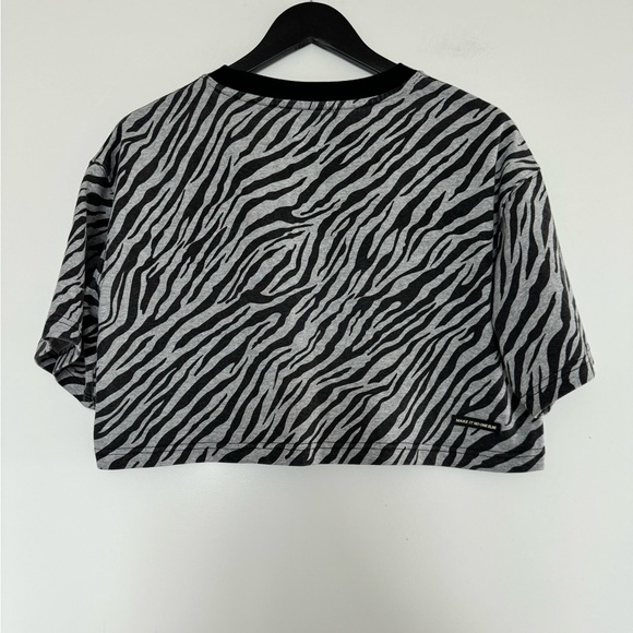 No One Else Zebra Print Crop Tee - Picture 2 of 5